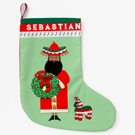 Petite Chaussette De Noël Père Noël mexicaine (Devant)