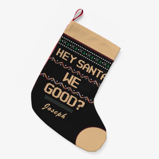Petite Chaussette De Noël Père Noël, on va bien ? Fun de Noël moche Personna (Devant (Accrochage))