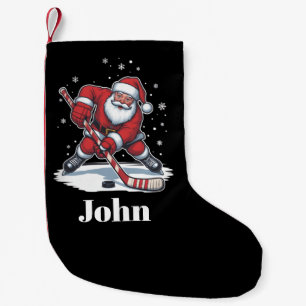 Petite Chaussette De Noël Père Noël personnalisé Hockey sur glace Sport de N