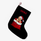 Petite Chaussette De Noël Père Noël Puppy Christmas Stocking (Devant (Accrochage))