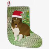 Petite Chaussette De Noël Père Noël Shetland Sheepdog (Devant)