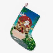 Petite Chaussette De Noël père Noël tropicale réserve sauvage (Devant (Accrochage))