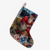 Petite Chaussette De Noël Père Noël victorienne avec enfants (Devant (Accrochage))