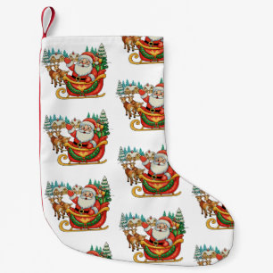 Petite Chaussette De Noël Père Noël vintage rennes Noël Xmas Rétro