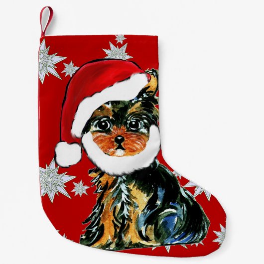 PETITE CHAUSSETTE DE NOËL PÈRE NOËL YORKIE POO (Devant)