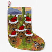 Petite Chaussette De Noël Pères Noël Airedale (Devant)
