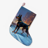 Petite Chaussette De Noël Période de fêtes de Noël Doberman (Devant (Accrochage))