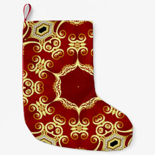 Petite Chaussette De Noël Perle d'or : illustration de cadre décoratif.
