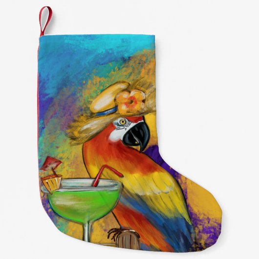 Petite Chaussette De Noël Perroquets (Devant)