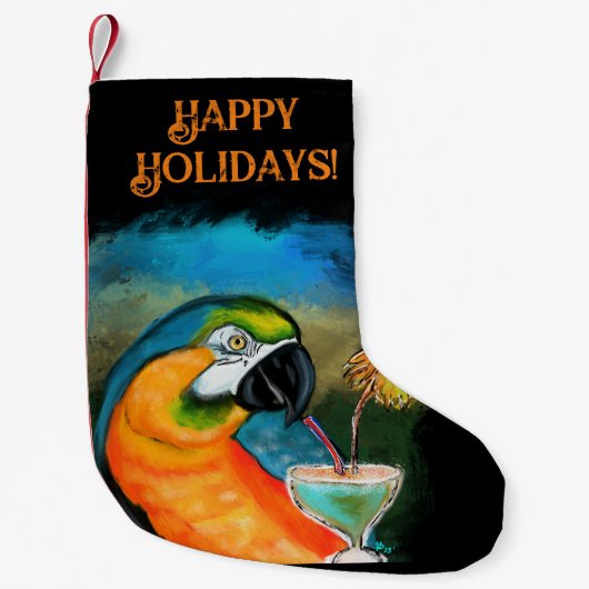 Petite Chaussette De Noël Perroquets (Devant)