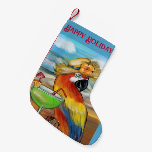 Petite Chaussette De Noël Perroquets de fête (Devant (Accrochage))