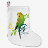 Petite Chaussette De Noël Perruche verte (Devant)