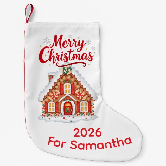 Petite Chaussette De Noël Personalized 2026 Christmas House Stocking (Devant)