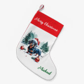 Petite Chaussette De Noël Personalized Dachshund in Santa Hat Christmas (Devant (Accrochage))