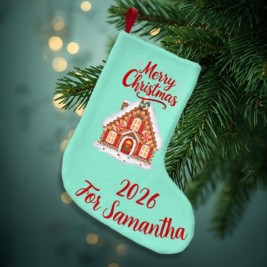 Petite Chaussette De Noël Personalized Gingerbread House Stocking 2026