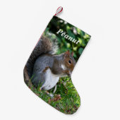 Petite Chaussette De Noël Personalized Grey Squirrel (Devant (Accrochage))