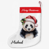 Petite Chaussette De Noël Personalized Merry Christmas Cute Panda Bear (Dos)
