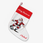 Petite Chaussette De Noël Personalized Merry Christmas Santa Claus Soccer    (Devant (Accrochage))