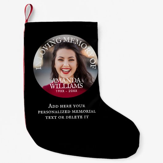 Petite Chaussette De Noël Personalized Photo Memorial (Devant)
