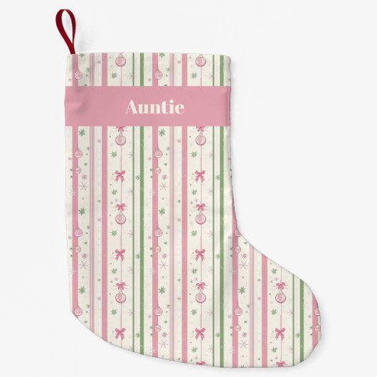 Petite Chaussette De Noël Personalized Pink Coquette Auntie Holiday (Devant)