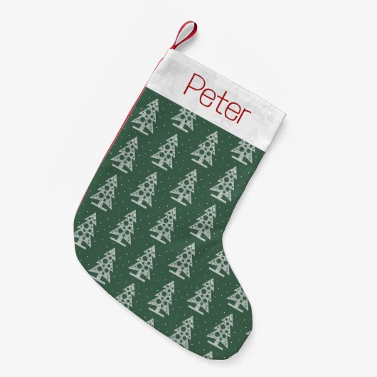 Petite Chaussette De Noël Personalized Tree Pattern Christmas Stocking (Devant (Accrochage))
