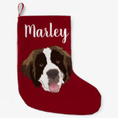 Petite Chaussette De Noël Personnalisable Saint Bernard  (Devant)