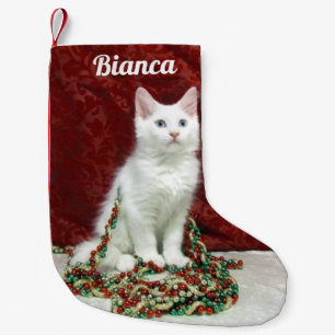 Petite Chaussette De Noël Personnalisé - Bianca's Christmas Stocking ( Chat
