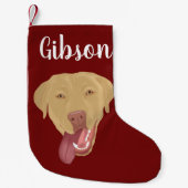 Petite Chaussette De Noël Personnalisé Dudley Labrador (Devant)