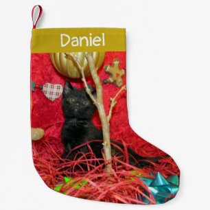 Petite Chaussette De Noël Personnalisé - Kimba's mignon chat Noël Stocking