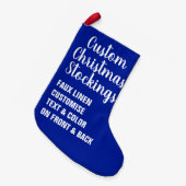 Petite Chaussette De Noël Personnalisé Noël Stocker FAUX LINEN (Devant (Accrochage))