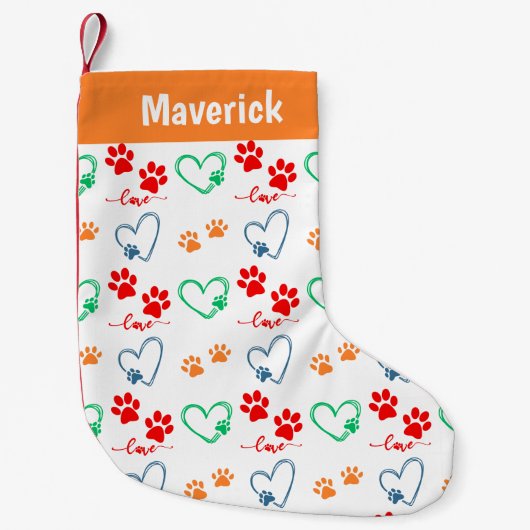 Petite Chaussette De Noël Personnalisé Pet chien de compagnie vacances Perso (Devant)