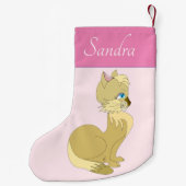 Petite Chaussette De Noël Personnalisé Votre nom Noël Stocker avec chat (Dos)