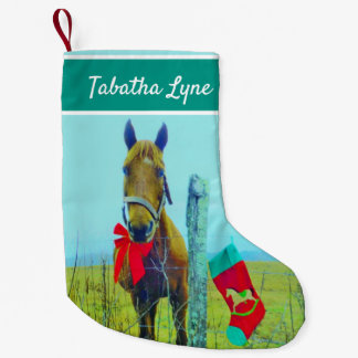 Petite Chaussette De Noël Personnaliser Brown cheval rouge arc stockage de N