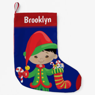 Petite Chaussette De Noël Personnaliser le petit elfe asiatique
