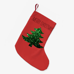 Petite Chaussette De Noël Personnaliser Sparkly sapin vert rouge