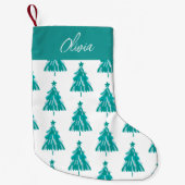 Petite Chaussette De Noël Pesonorisé Green Winter Forest sapin de Noël (Devant)