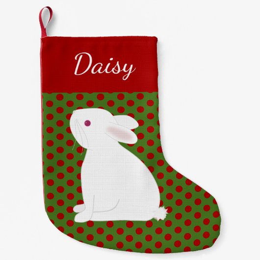 Petite Chaussette De Noël Pet White Rabbit Noël personnalisé (Devant)