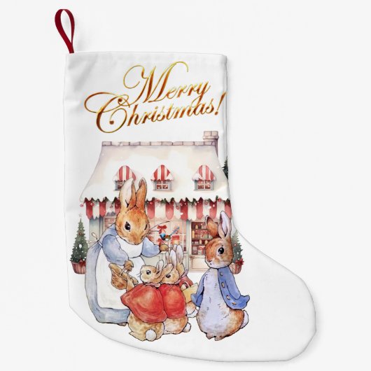 Petite Chaussette De Noël Peter le lapin Joyeux sapin de Noël (Devant)