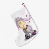 Petite Chaussette De Noël Petit agneau avec cloche de Noël Stocking (Dos (Accrochage))