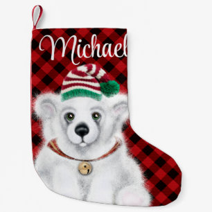 Petite Chaussette De Noël Petit bébé ours polaire de Noël, petit ours de Pèr