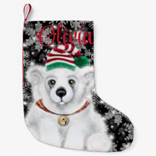 Petite Chaussette De Noël Petit bébé ours polaire de Noël, petit ours de Pèr