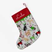 Petite Chaussette De Noël Petit chien de Noël Pitbull Stocking de Noël (Dos (Accrochage))