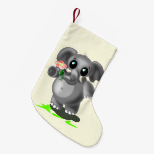 Petite Chaussette De Noël Petit éléphant avec fleur Noël Stocker