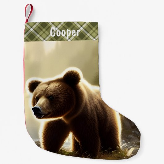 Petite Chaussette De Noël Petit ours Brown Portrait de la faune (Devant)
