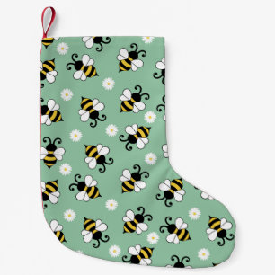 Petite Chaussette De Noël Petites abeilles mignonnes et fleurs marguerites m