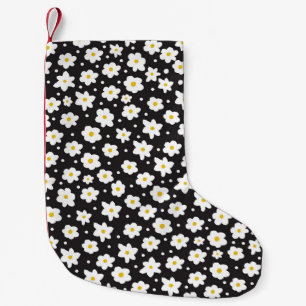 Petite Chaussette De Noël Petites marguerites, vintage, arrière - plan sans