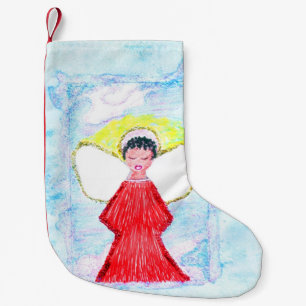 Petite Chaussette De Noël "Peu ange de brun" stockant