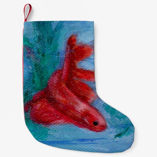 Petite Chaussette De Noël Peu de poissons rouges de Betta (Devant)