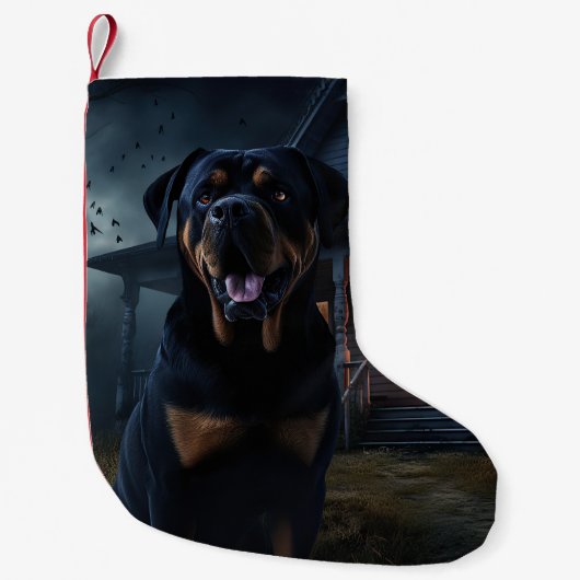 Petite Chaussette De Noël Peur d'Halloween Rottweiler (Devant)