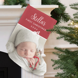 Petite Chaussette De Noël Photo de Noël personnalisé pour le premier Noël